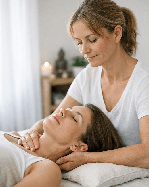 Séance de fasciathérapie - vue verticale